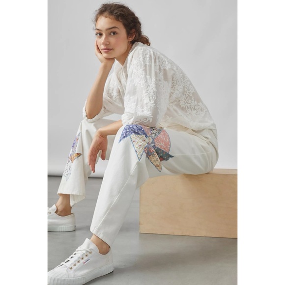 Anthropologie Pants - Anthropologie x Forever That Girl Quilted Pinwheel Patchwork Pants